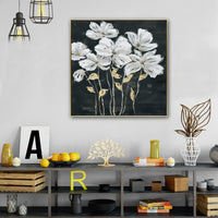 Thumbnail for 80X80cm Golden Blossoms Gold Framed Hand Painted Canvas Wall Art