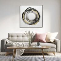 Thumbnail for 100X100cm Orbiting Elegance Champagne Framed Canvas Wall Art