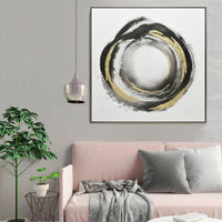 Thumbnail for 100X100cm Orbiting Elegance Champagne Framed Canvas Wall Art