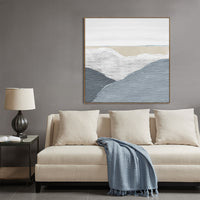 Thumbnail for 100X100cm Whispering Peaks of Tranquility Dark Wood Framed Hand Painted Canvas Wall Art