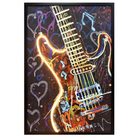 Thumbnail for 60X90cm Neon Serenade Black Framed Hand Painted LED Wall Art