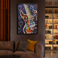 Thumbnail for 60X90cm Neon Serenade Black Framed Hand Painted LED Wall Art