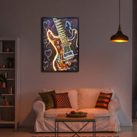 Thumbnail for 60X90cm Neon Serenade Black Framed Hand Painted LED Wall Art