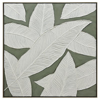 Thumbnail for 100X100cm Emerald Oasis: Leaves of Serenity Champagne Framed Hand Painted Canvas Wall Art