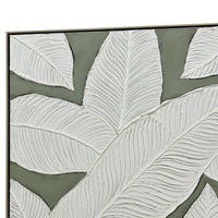 Thumbnail for 100X100cm Emerald Oasis: Leaves of Serenity Champagne Framed Hand Painted Canvas Wall Art