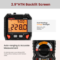 Thumbnail for KAIWEETS Digital Multimeter TRMS 6000 Counts Voltmeter Auto-Ranging Fast Accurately Measures Voltage Current Amp Resistance Diodes Continuity Duty-Cycle Capacitance Temperature for Automotive