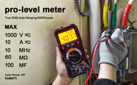 Thumbnail for KAIWEETS Digital Multimeter TRMS 6000 Counts Voltmeter Auto-Ranging Fast Accurately Measures Voltage Current Amp Resistance Diodes Continuity Duty-Cycle Capacitance Temperature for Automotive