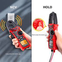 Thumbnail for KAIWEETS HT206D Digital Clamp Meter T-RMS 6000 Counts, Multimeter Voltage Tester Auto-ranging, Measures Current Voltage Temperature Capacitance Resistance Diodes Continuity Duty-Cycle (AC/DC Current)