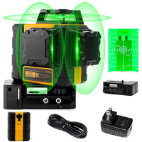 Thumbnail for KAIWEETS KT360A Green Laser Level 3 X 360° Rotary Self Leveling with 1 Rechargeable Battery