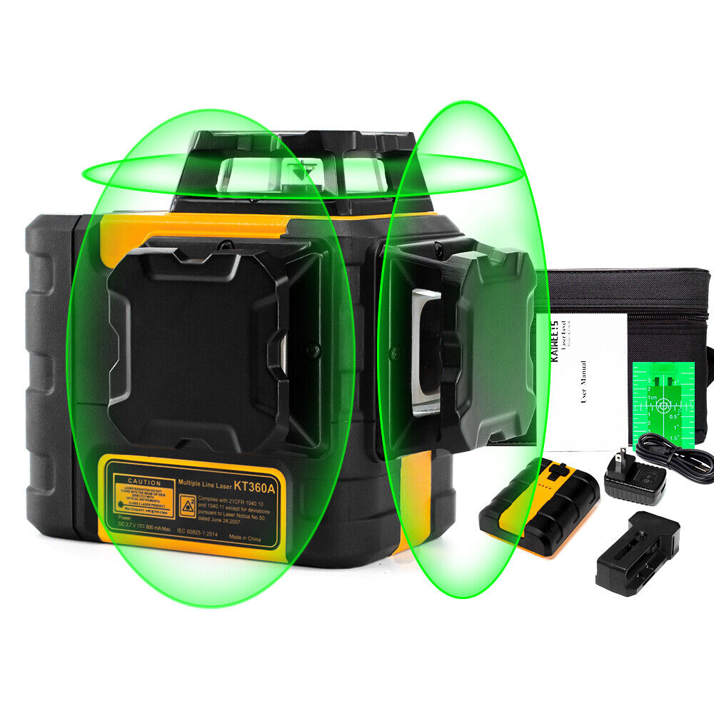 KAIWEETS KT360A Green Laser Level 3 X 360° Rotary Self Leveling with 1 Rechargeable Battery