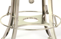 Thumbnail for Industrial Wooden Height Adjustable Swivel Bar Stool - Nickel Black