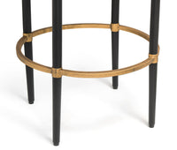 Thumbnail for Wooden Round Gold Black Side Table with Finial Legs