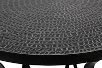 Thumbnail for Black Round Iron Side Table with Cross Legs and Silver Finish Top