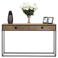 Thumbnail for Contemporary Golden Black Hallway Console Table with Drawers