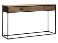 Thumbnail for Contemporary Golden Black Hallway Console Table with Drawers