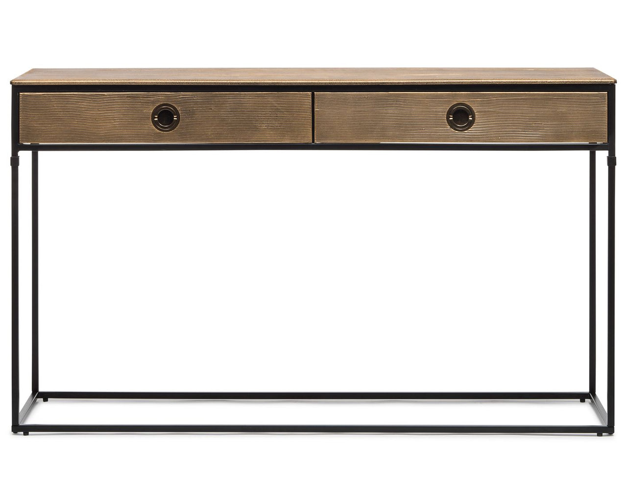 Contemporary Golden Black Hallway Console Table with Drawers