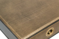 Thumbnail for Black Bedside Table with Storage Drawer and Gold Finished Textured Top