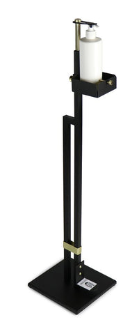 Thumbnail for Lirash Touch Free Hand Sanitiser Dispenser Station Floor Stand Foot Operated - Gold Black