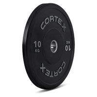 Thumbnail for CORTEX 10kg Black Series V2 50mm Rubber Olympic Bumper Plate (Pair)