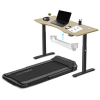 Thumbnail for Lifespan Fitness V-FOLD Treadmill with ErgoDesk Automatic Standing Desk 1500mm in Oak/Black with Cable Management