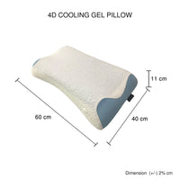 Thumbnail for Set of 4X 4D Cooling Gel Technology Memory Foam Removable Outer Cover Hypoallergenic Pillow