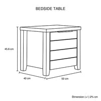 Thumbnail for Bedside Table 2 drawers Storage Table Night Stand MDF in White Ash