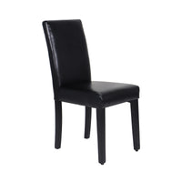 Thumbnail for 2x Wooden Frame Black Leatherette Dining Chairs with Solid Pine Legs