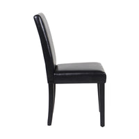 Thumbnail for 2x Wooden Frame Black Leatherette Dining Chairs with Solid Pine Legs