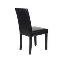 Thumbnail for 2x Wooden Frame Black Leatherette Dining Chairs with Solid Pine Legs