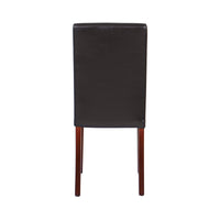 Thumbnail for 2x Wooden Frame Brown Leatherette Dining Chairs with Solid Pine Legs