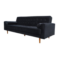 Thumbnail for Sofa Bed 3 Seater Button Tufted Lounge Set for Living Room Couch in Velvet Black Colour