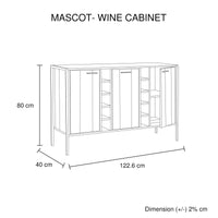 Thumbnail for Wine Cabinet with 2 Strorage and open Selves Bar Cabinet Cupboard in Oak Colour