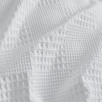 Thumbnail for 100% Cotton checkered waffle quilt cover set queen size -White