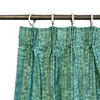 Thumbnail for Pair of Acrylic Coated Damask Green Tape Edge Curtains