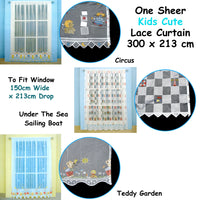 Thumbnail for One Piece Kids CuteSheer Lace Curtain Under The Sea Sailing Boat