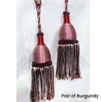 Thumbnail for Pair of Curtain Tassel Rope Ties 52cm Burgundy