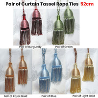 Thumbnail for Pair of Curtain Tassel Rope Ties 52cm Burgundy