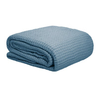 Thumbnail for Cotton Waffle Blanket Dusk Blue Single