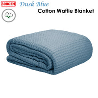 Thumbnail for Cotton Waffle Blanket Dusk Blue Single