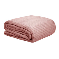 Thumbnail for Cotton Waffle Blanket Dusty Pink King