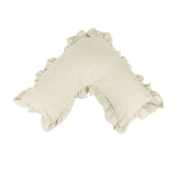 Thumbnail for Artex Polyester Cotton V Shape Ruffle Pillowcase Cream