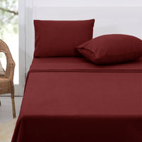 Thumbnail for Polar Fleece Sheet Set Queen 36cm Wall Burgundy