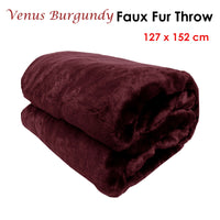 Thumbnail for Venus Burgundy Faux Fur Throw Rug 127 x 152 cm