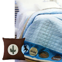 Thumbnail for Happy Kids Wild Wild West Blue Embroidered Comforter with Bonus Cushion