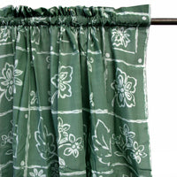 Thumbnail for Home Innovations Pair of Polyester Cotton Rod Pocket Green Floral Curtains