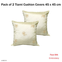 Thumbnail for Accessorize Set of 2 Tiarni Embroidery Faux Silk Square Cushion Covers