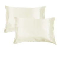 Thumbnail for Accessorize 300TC Deluxe Essentials Satin Standard Pillowcases Stone (Ivory)