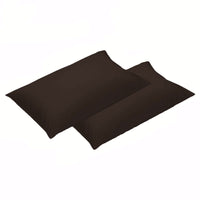 Thumbnail for 500TC Pair of Cotton Standard Pillowcases Chocolate