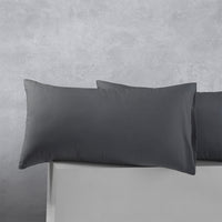 Thumbnail for Accessorize Pair of Cotton Polyester King Pillowcases Charcoal