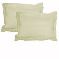 Thumbnail for Accessorize 325TC Pair of Stripe Jumbo / Queen Pillowcases Ecru